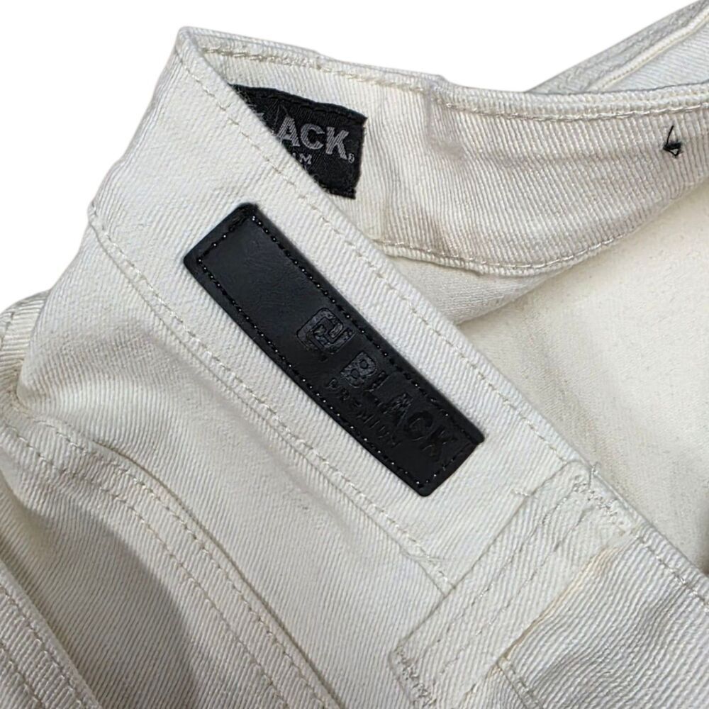 Black Premium White Distressed Skinny Flex Jeans 34x32 - Picture 5 of 5